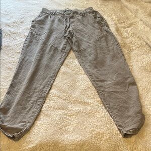 Rewash Gray Trousers with Elastic Waistband and Tapered Legs